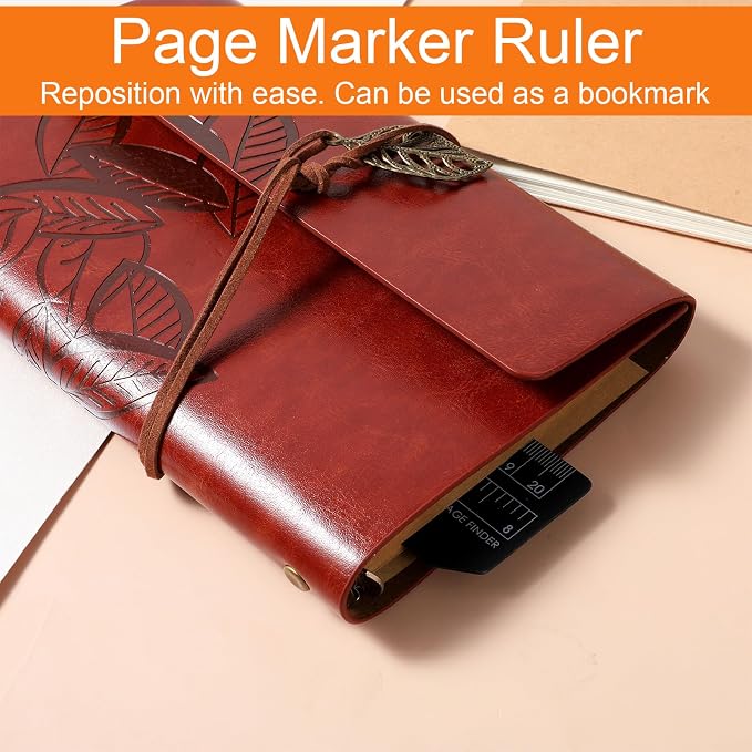 4 Pack A5 6 Holes Page Marker Ruler, Notebook Ruler Pouch Pagefinder Measuring Rulers Plastic Binder Rulers DividerRuler, A5 Measuring Tools Set for Notebooks, 8.7x1.8 Inch, Black Transparent