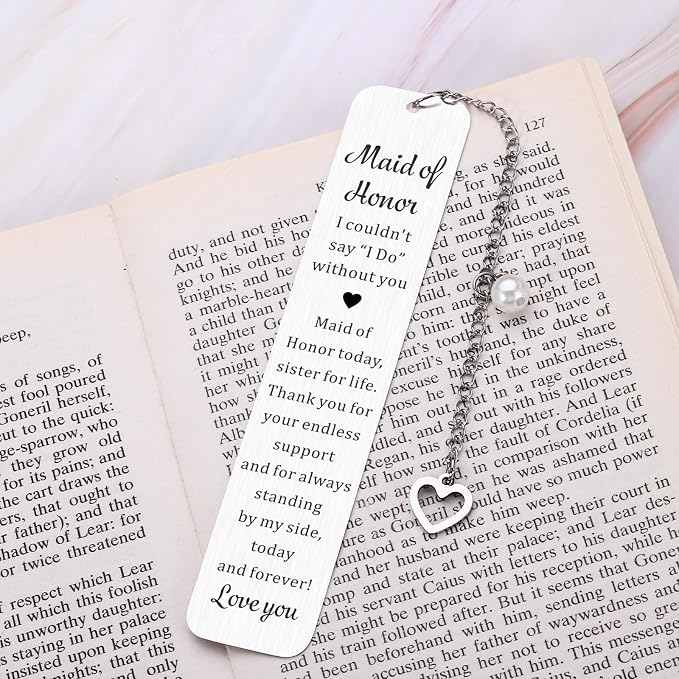 Maid of Honor Gifts Bookmark, Bridesmaid Gift from Bride, Maid of Honor Proposal Gifts, Bridesmaid Proposal Gift, Bridal Shower Bachelorette Party Wedding Present for Maids of Honors Bridesmaids