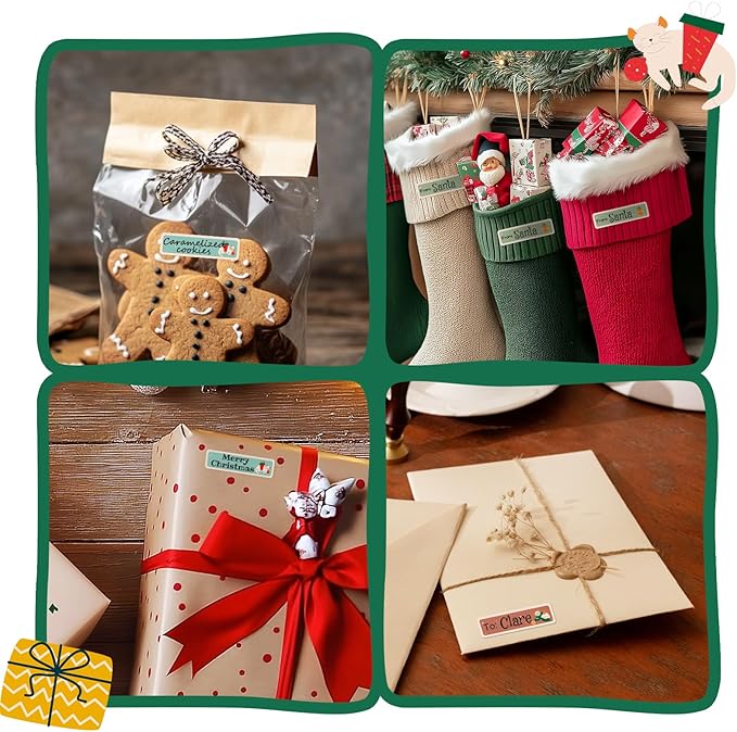 NIIMBOT Christmas Labels for D110/D11/D101 Label Maker,14 x 50 mm (0.55'' x 1.97''), Thermal Label Tape for Christmas Home Office Labeling, Meowy Xmas Pattern