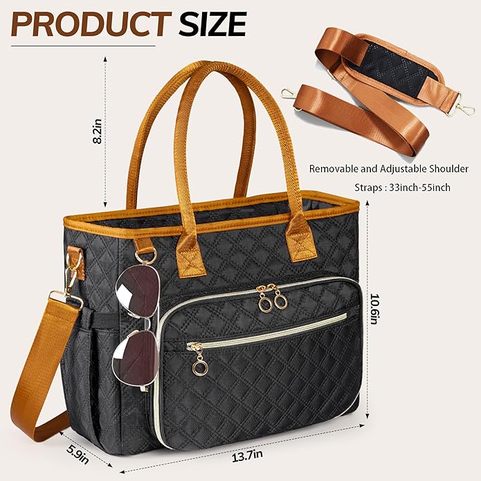 Large Bible Bag with Bible Cover Case for Women, Quilted Church Tote Bags for Bible Study Supplies, Christian Gifts for Women