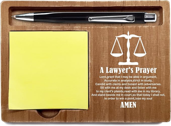 Inspirational Gifts for Lawyers, 4x6 Inch Sticky Pen-holder for Office Home, Prayer Quotes Decor for Office, Meaningful Thank You Teachers Day Gifts for Lawyers Friends-A22