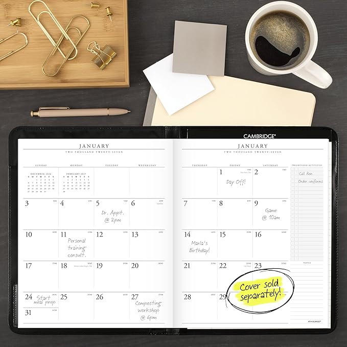 AT-A-GLANCE 2027 Monthly Padfolio Refill for 7029005, 13-Month Jan-Jan, 9" x 11", Executive (709091027)