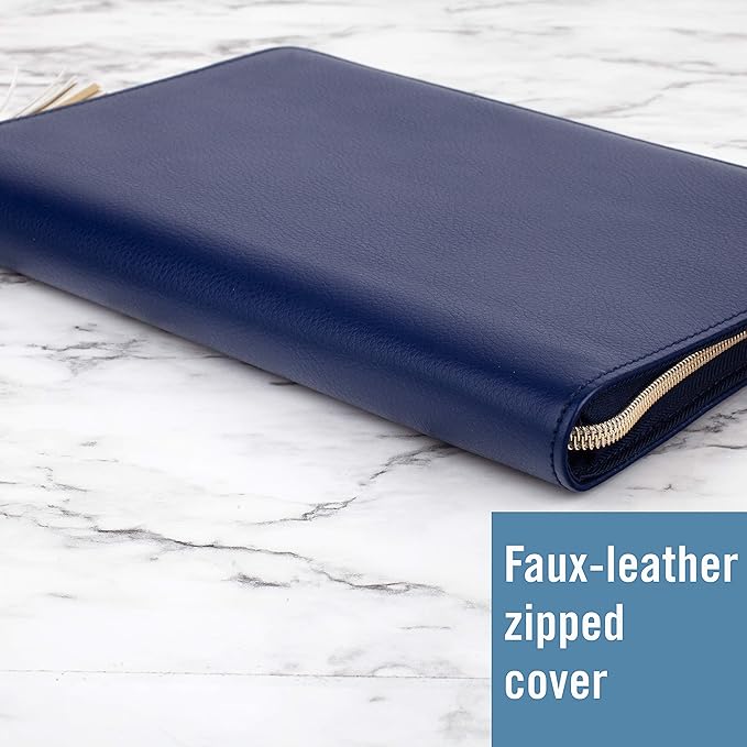 AT-A-GLANCE Weekly & Monthly Planner, Undated, 5-1/2" x 8-1/2", Pebble, Navy (6152-4001-58)