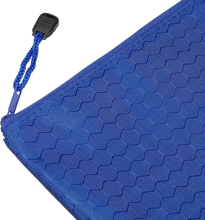 PATIKIL Waterproof Zipper File Bags, 10 Pack A5 Size Document Pocket Storage Organizer Pouch for Travel Office Supply, Blue