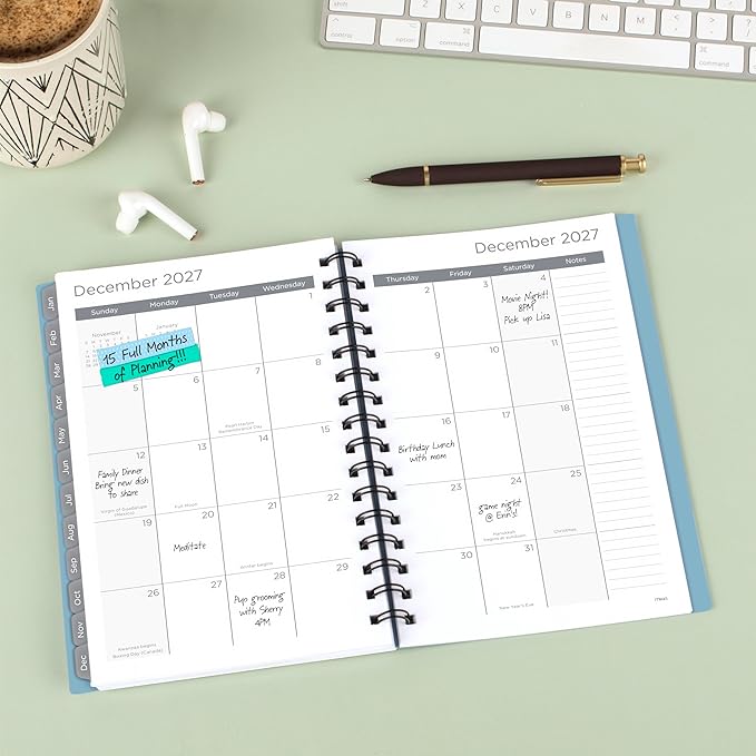 Mead 2027 Planner, Weekly & Monthly, 15-Month Oct-Dec, 5.5" x 8.5", Composure Blue (1806-200-27)
