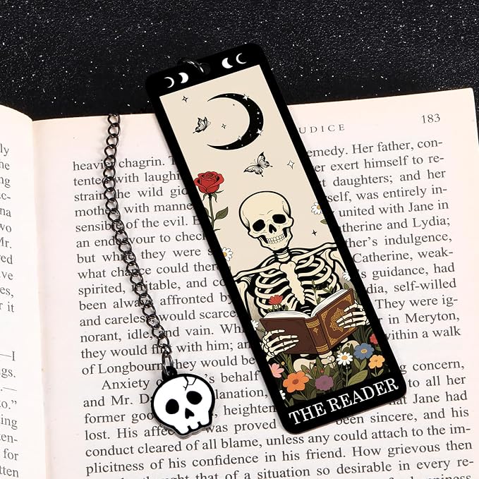 Funny Bookmarks for Women Men Adults - Scream Merch for Women Scream Merchandise Accessories Gifts Book Marks for Reading Girls Goth Boo Basket Stuffers Ghostface Merch Gothic Bookmark for Book Lovers