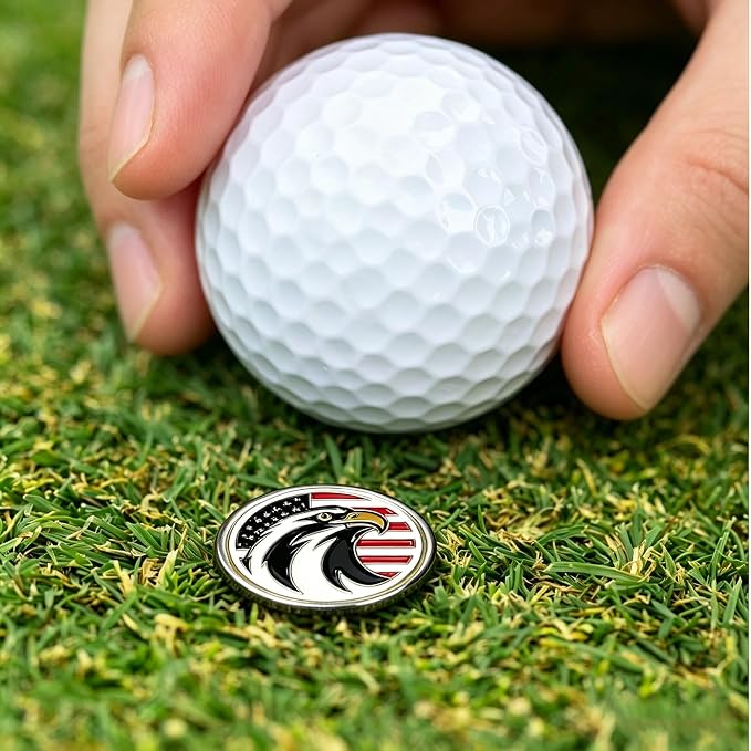 American Flag Golf Marker Hat Clip, Magnetic Ball Marker, Bookmark Clips Magnetic, US Flag Hat Clips Set, Party Favors Adults, Bookish Gift (4-Pack)