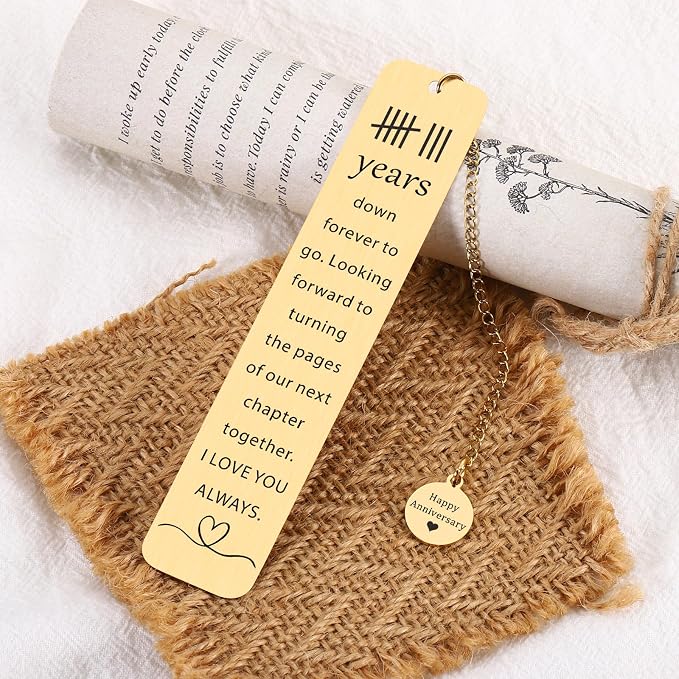 Bronze for 8th Wedding Anniversary - Bookmarks, GIFS for Her & Him Valentine Bookmarks for Couple Husband Wife Parents