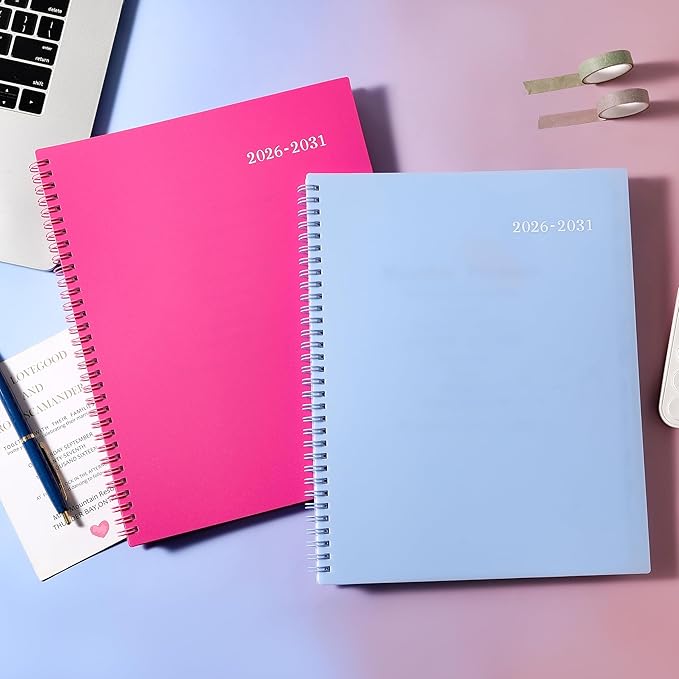 2026-2031 Monthly Planner/Calendar - 5 Year Planner, Jul. 2026 - Jun. 2031, 9" x 11", 5 Year Calendar Double-Side Pocket + Durable Polypropylene Cover - Light Blue