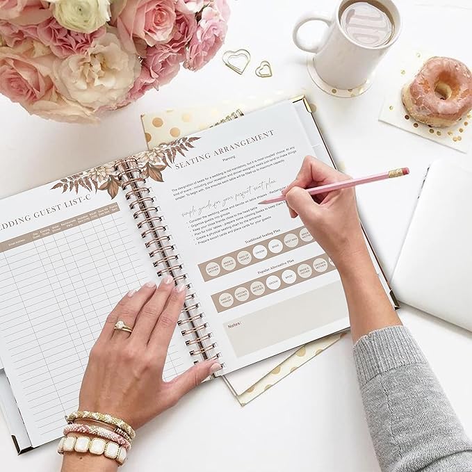 Wedding Planner Book and Organizer, Wedding Planner for Bride Gifts, Bridal Planning Binder, Engagement Gifts for Couples
