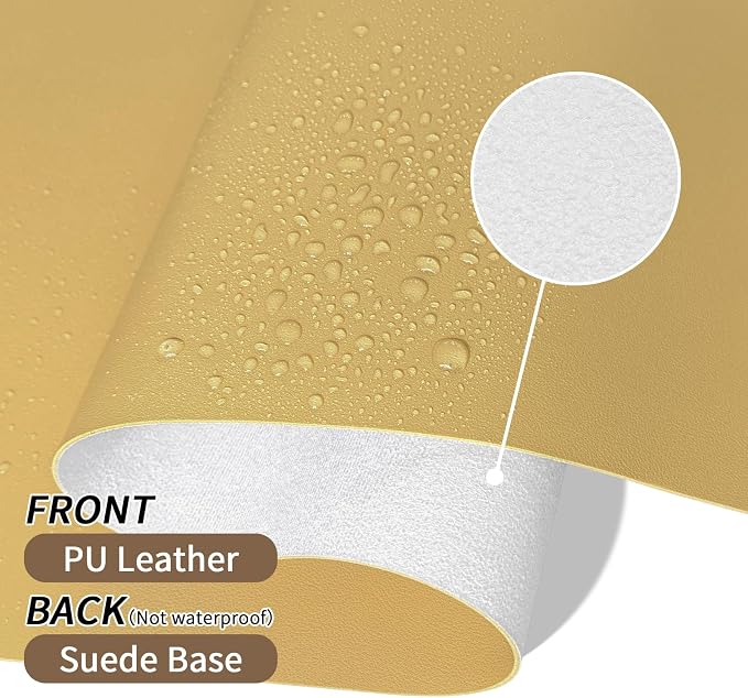 Bloss Light Yellow Desk Mat 31.5"x15.7", Desk Matt for Desktop, Waterproof Leather Large Mouse Pad, Computer Mat for Office/Home/Decor