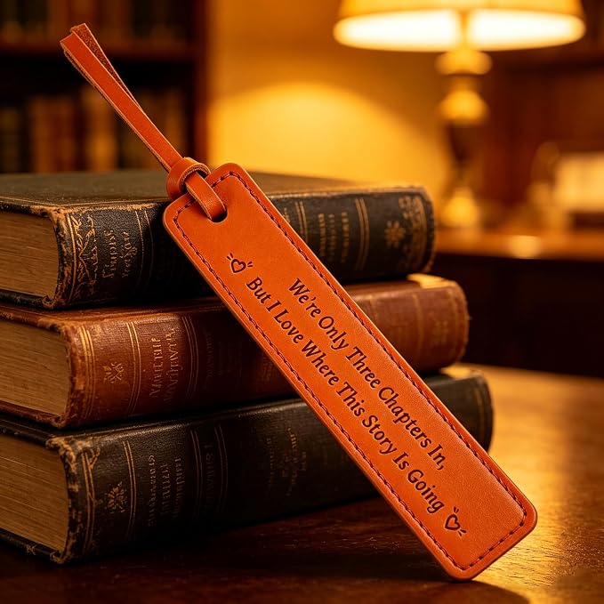 Leather Bookmark 3rd Anniversary Wedding Gifts for Him & Her