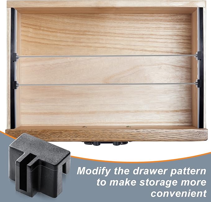 20 Pieces Hanging File Rail Clips Specialty Storage Black File Folder Plastic Rail Clip, Plastic Folder for Wood Drawers, Keep Your Folders Neat and Organized