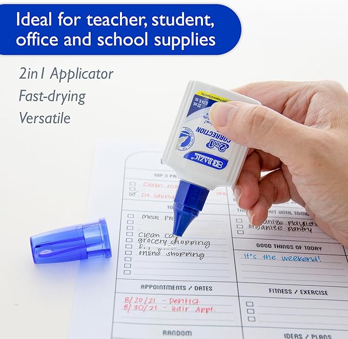 BAZIC 22ml 2 in 1 Correction w/Foam Brush Applicator & Pen Tip