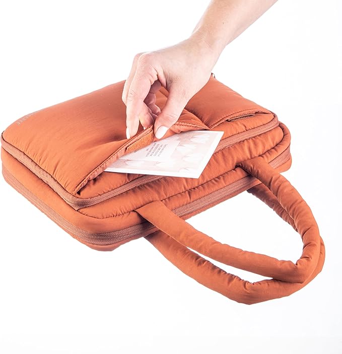 DiverseBee Large Bible Cover with Handles, Carrying Case for Women, Tote Bag, Book Cover, Bible Accessories, Christian Gift (Terracotta)
