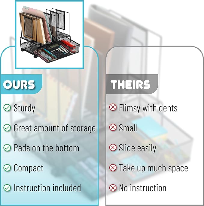 Mr. Pen- Mesh Desk Organizer with Drawer, Office Desk Organizers and Accessories, Desk Organization, Desktop Organization, Desk Organizers and Storage, Desktop Organizer, Fathers Day Gift