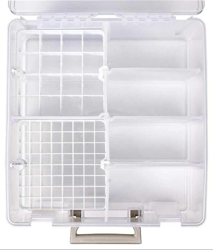 ArtBin 6993SP Super Satchel Double Deep with Papercrafting Accessory Tray, Clear, 1 Satchel & 1 Tray