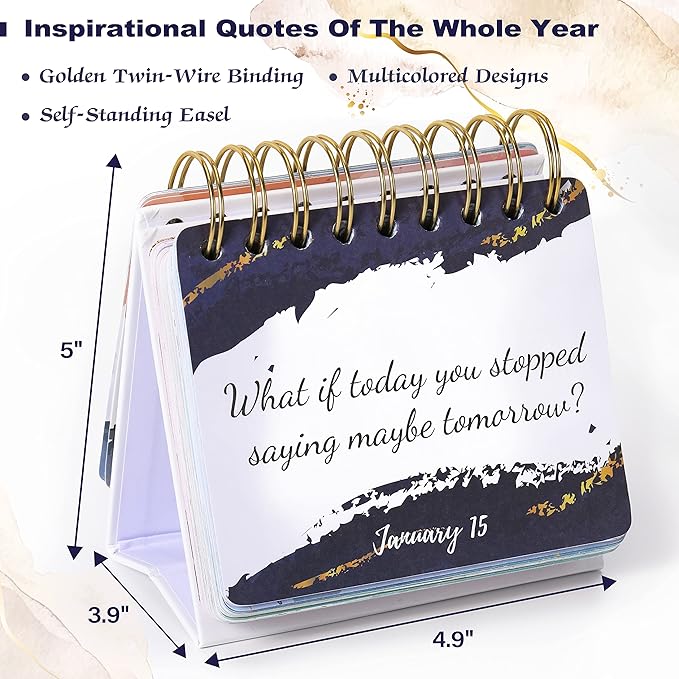 Motivational & Inspirational Daily Calendar - Daily Flip Calendar with Inspirational Quotes, Undated Perpetual Office Desk Decor, Inspirational Gifts