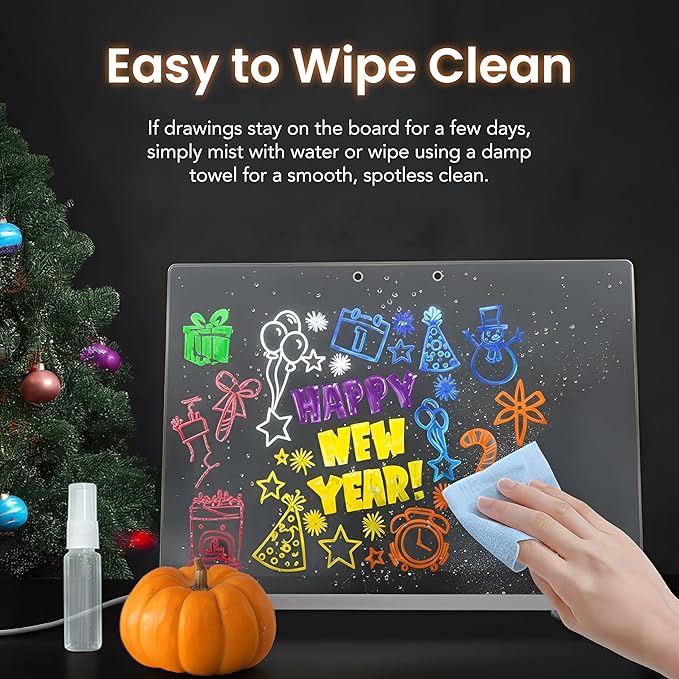 Led Drawing Board,13 Light Effects, Include Adapter, Drawing Paper, Glow Doodle LED Note Board with Colors, Neon Light Up Drawing Tablet, Gifts for Kids, Easter Gifts for Girls, Birthday Gift Ideas