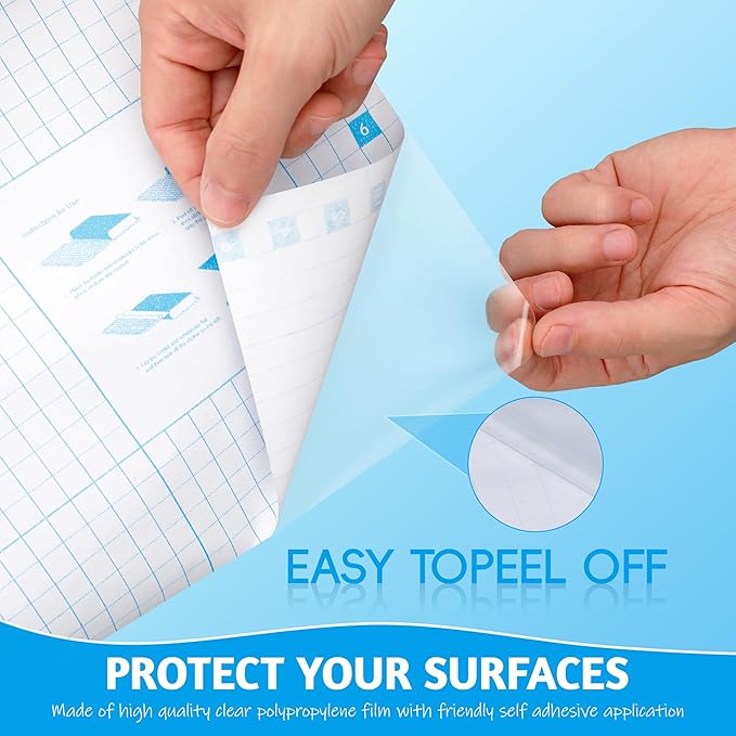 Yeplan 2 Pack Clear Contact Paper Roll for Books, 17.5in x 5ft, Clear Book Cover Adhesive Protective Liner for Paperbacks, Textbooks and Documents