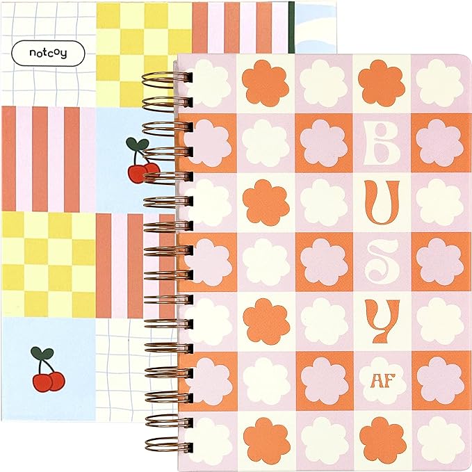 Daily Planner Organizer Notebook - To Do List 6-Month Undated Daily Planner with 180 Daily & 26 Weekly Pages - Aesthetic Checklist Notebook Planner for Passion, Goal & Work - Notcoy Busy AF