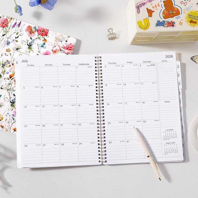 Planner 2026-2027 - Academic Planner 2026-2027, 8.5" x 11" Planner Weekly and Monthly, JULY 2026 to JUNE 2027, Calendar Planner with Monthly Tabs, Inner Pocket, Premium Paper, Twin-wire Binding