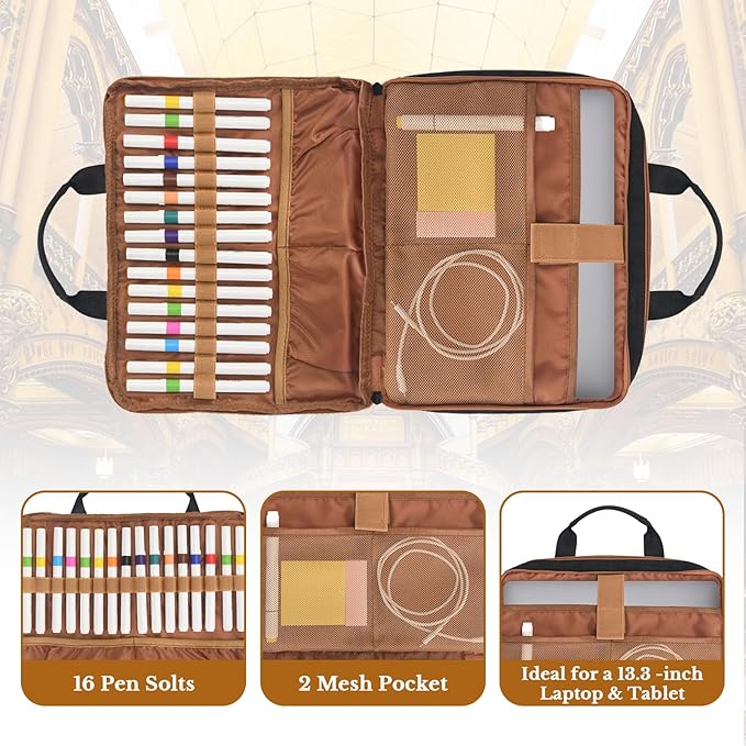 ZHIERNA Tactical Bible Cover for Men, Double Layer Large Bible Case Church Bag with Multiple Pockets, Bible Carrying Case for Women with Top Handle and Shoulder Strap