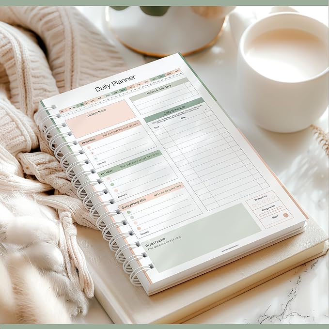 ADHD Daily Planner for Neurodivergent Adults - Productivity Daily Planner & Task Management to Stay Organized and Focused (Green)