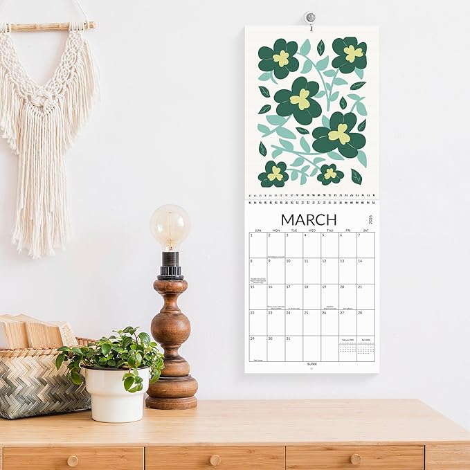 SUNEE Wall Calendar 2026, Colorful Flower Calendar From Jan. 2026 - Jun. 2027 18 Months, 8.5" x 11" Aesthetic with Thick Paper, Perfect for Home or Office, Floral