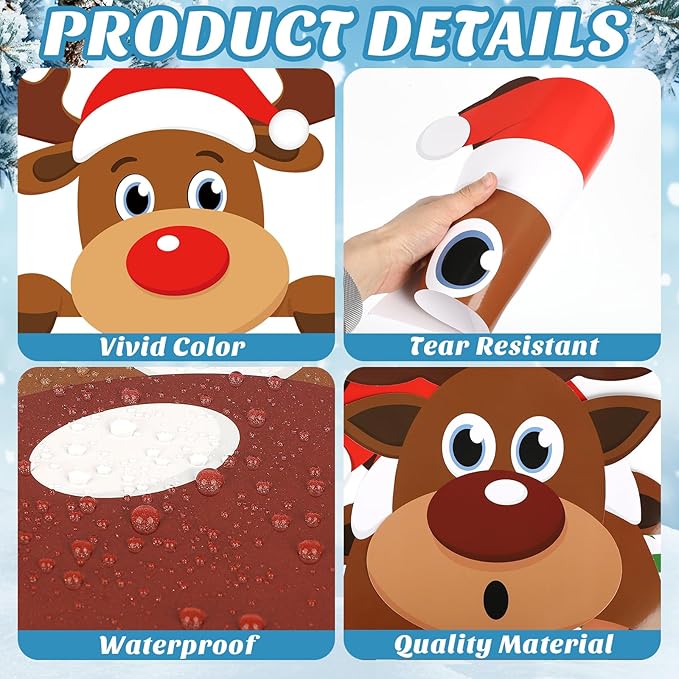 Large Cristmas Bulletin Board for Decor Oh Deer Winter is Here Reindeer Bulletin Boards Set Snowflakes Paper Cutouts Christmas Decorations for Classroom Wall Holiday School Party Supplies