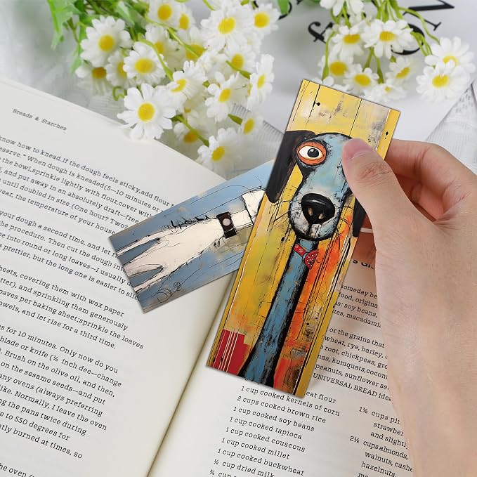 60 Pcs Funny Dog Bookmarks Bulk, Cute Puppy Theme Paper Book Marks for Reading Kids, Colorful Cartoon Dog Page Markers for Women Men Kids, Book Lover Gifts and Classroom Supplies