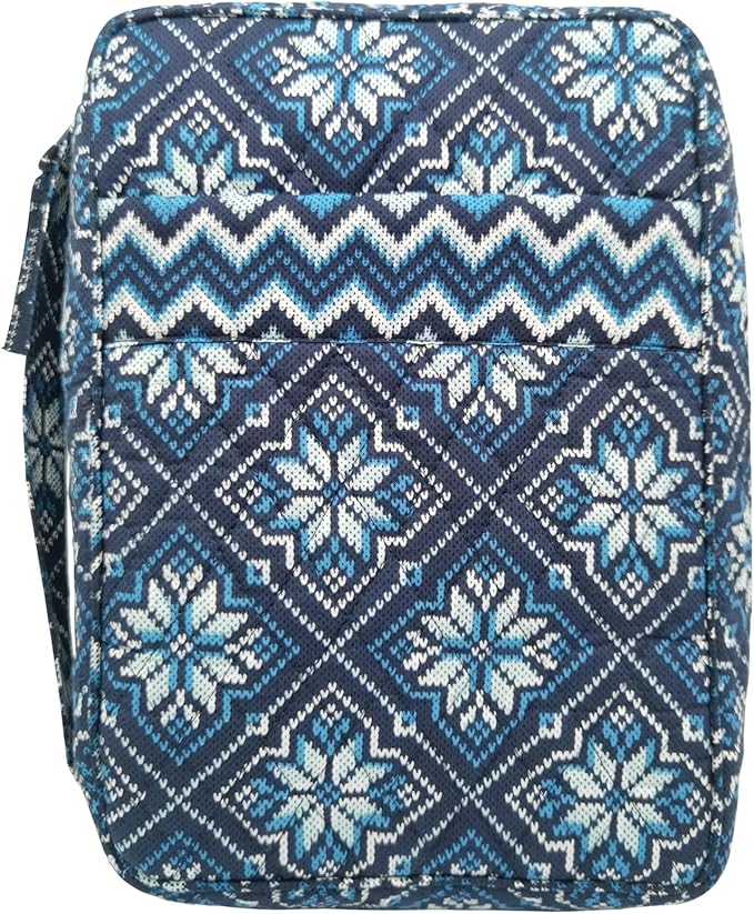 DIWI Quilted Bible Cover Extra Large Sizes 11.25 X 8.25 X 2.75 Good Book Case (XL, C1 Blue Pane)