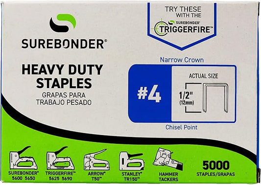 #4 Heavy Duty Narrow Crown Staples - 1/2" - 5000 ct.