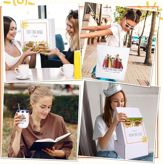 12PCS Gifts for Book Lovers-Book Lovers Gifts for Women, Bookish Gifts for Readers, Librarians, Bookworms, Mothers Day, Sunshine Box Birthday Gifts for Book Reading Lovers Book Themed Gifts for Women