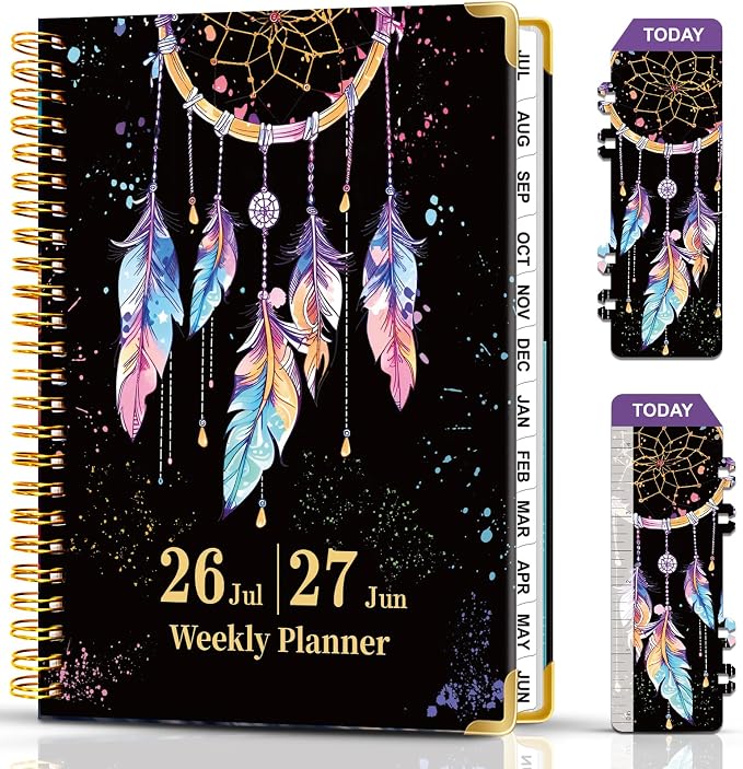 2026-2027 Weekly & Monthly Planner - Jul 2026 - Jun 2027, 6.3" X 8.5" Daily Planner Spiral Bound, Weekly Planners 2026 for Women Girls, Hardcover Agenda 2026-2027 Planner