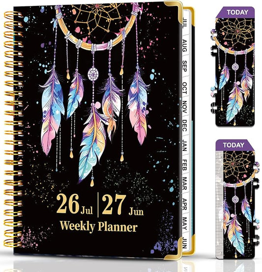 2026-2027 Weekly & Monthly Planner - Jul 2026 - Jun 2027, 6.3" X 8.5" Daily Planner Spiral Bound, Weekly Planners 2026 for Women Girls, Hardcover Agenda 2026-2027 Planner