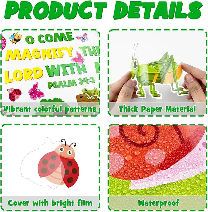 Zoom In VBS Bulletin Board Decoration Set, 2026 Vacation Bible School Classroom Decorations Christian Magnifying Glass Cutouts Religious Library Church Sunday School Wall Window Door Decor for Teacher