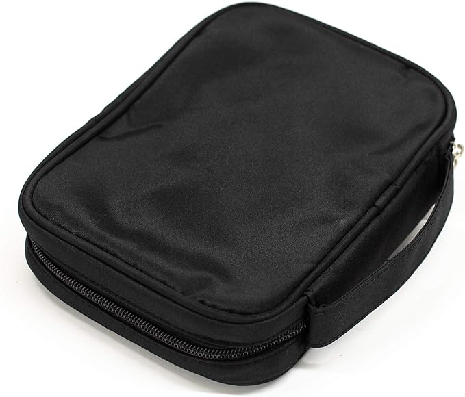 Black Zipper Pocket Microfiber Fabric Paper Back Bible Cover Case with Handle