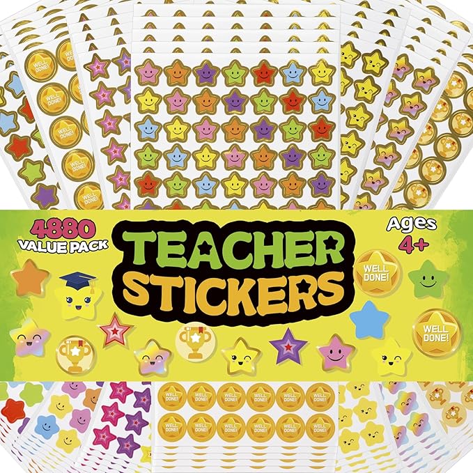 Reward Stickers for Kids Classroom - 4880 Teacher Stickers for Classroom Reward, Motivational for Students (Teacher Stickers)