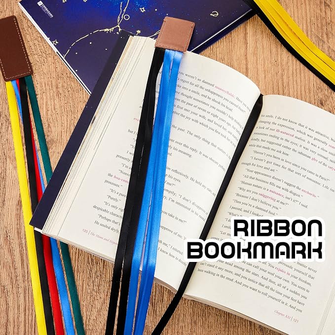 6 Pieces Bible Ribbon Bookmark Multi Ribbon Page Marker Leatherette Bookmark for Books(Classic Color)