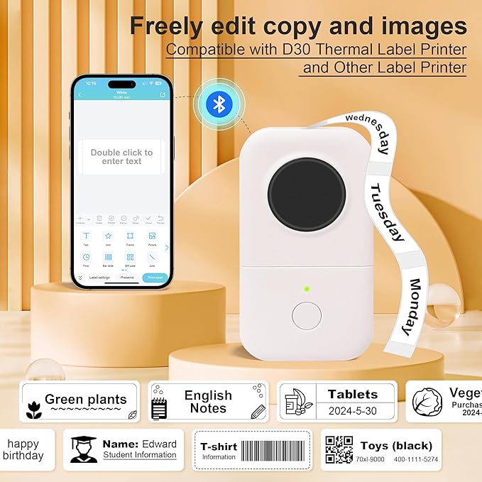 PARLAIM 14 X 40mm (0.55"x1.57") Tear-Resistant Thermal Label, 4 Rolls 640pcs OEM Label Tape Replacement Compatible with D30 Label Maker Perfect for Home/Office/School, White