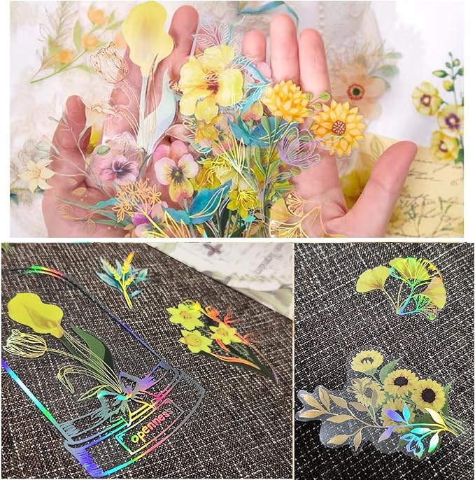 91 Pcs Homemade Bookmarks Kit,Colorful Sprout Bookmark and Pressed Flower Stickers,Bookmark Making Kit for DIY Beautiful Flower Page(Large Size)