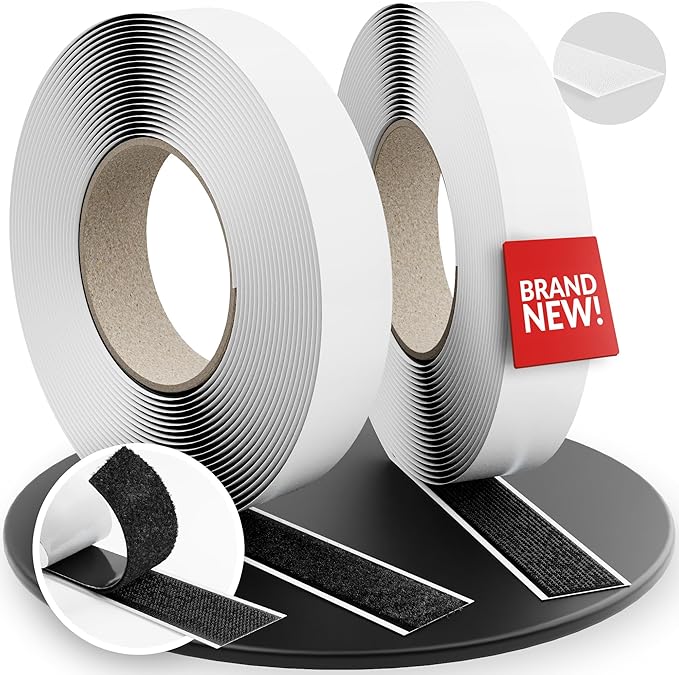 Easy Tape Strap – Self-Adhesive & cuttable Hook and Loop Tape 8m x 20mm 2-Pack – Removable Hook and Loop Fastener roll for Indoor use – Fastener Tape for fastenings & DIY Projects (LTC 1510-8-20)