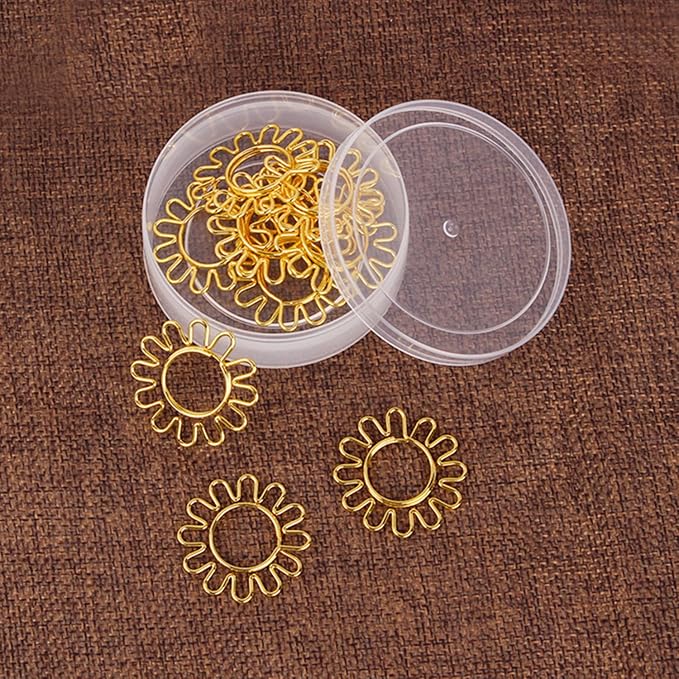 Sunflower Shape Paper Clip yyangz 20PCS Cute Sunflower Bookmark Marking Document Organizing Clip