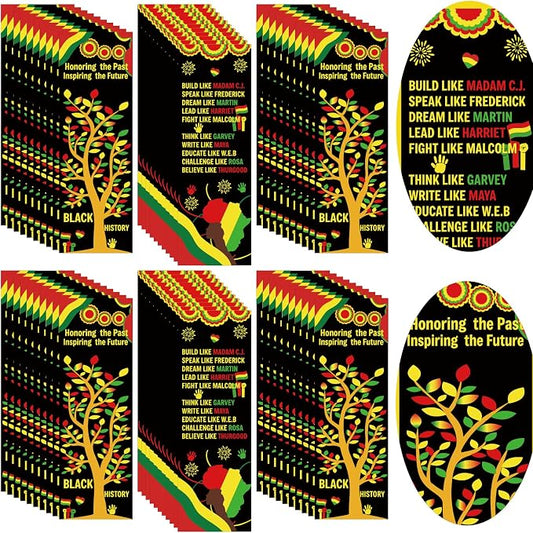 120pcs Black History Month Bookmarks Black History Month Decorations African American Gift Sets February Black History Month Flash Cards for Classroom Bulletin Board MLK Day Party