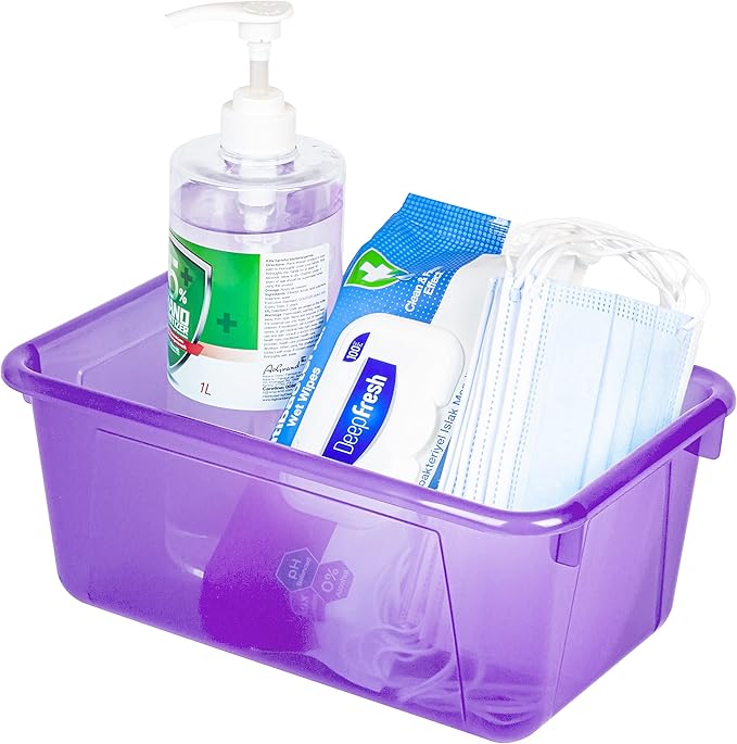 Storex Small Cubby Bin, 12.2 x 7.8 x 5.1 Inches, 5-Pack, Candy Violet (62478U05C)