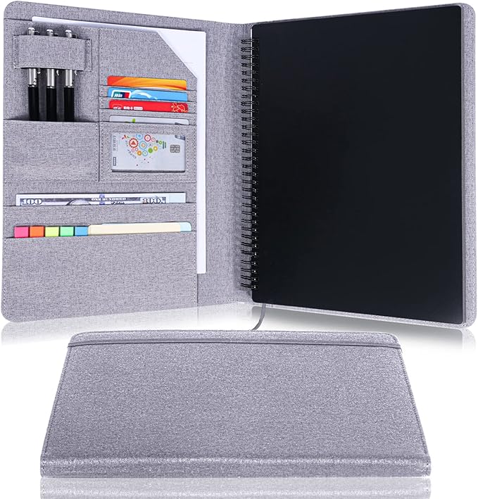 Folio Planner Cover for Rocketbook Smart Notebook– Waterproof Portfolio Organizer Fits A4/Letter Size (8.5x11 Inch), Professional Academic & Office Use (Gray)