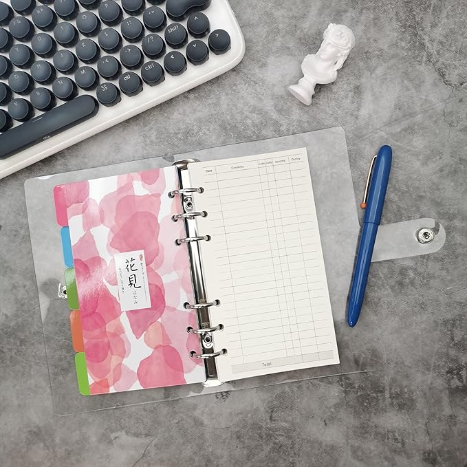 Zelten 1 Pack A6 45 Sheets/90 Pages Finance Loose Leaf Punched Paper Refills Paper for 6 Hole Binder Personal Organizer Diary Notebook Refillable Planner