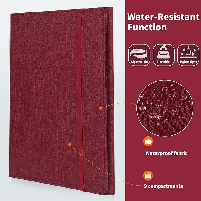 Trifold Planner Cover for Rocketbook Smart Notebook | Fits Letter Size/A4/8.5x11 Inch | Waterproof Portfolio Organizer with File Storage & Accessory Protection (Fuchsia)