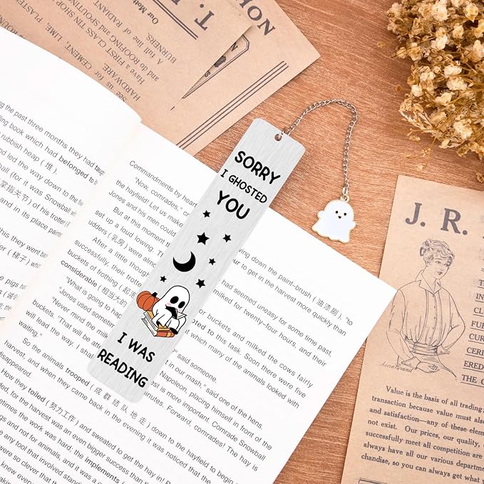 Cute Bookmarks for Women Book Accessories for Reading Lovers Funny Bookmarks for Women Cool Spooky Ghosts Bookmark Birthday Easter Halloween Gifts for Friends Female Teacher